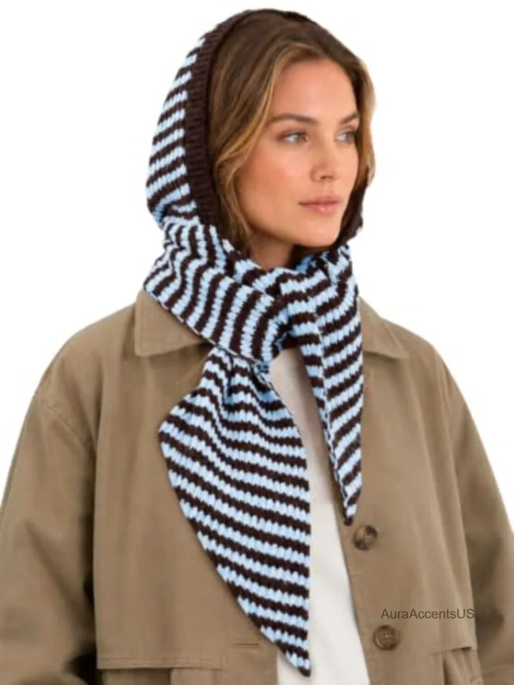 Chunky Knit Hooded Scarf Neck Warmer Winter Wrap